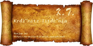 Kránitz Titánia névjegykártya
